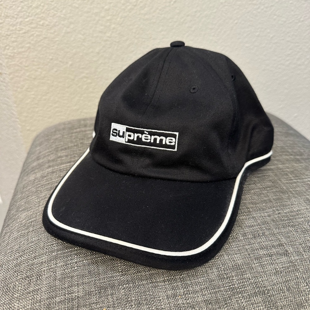 Supreme Black Cap with White Trim